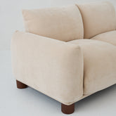 Side profile of Sumi 3-Seater Sofa in Oatmeal finish highlighting inclined backrest